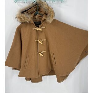 Fidelity USA vintage Wool Cape by Gerald & Steward w/removable, rabbit fur trim